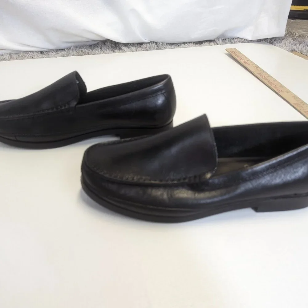 Croft & Barrow Men's Black Leather Loafers Size 10